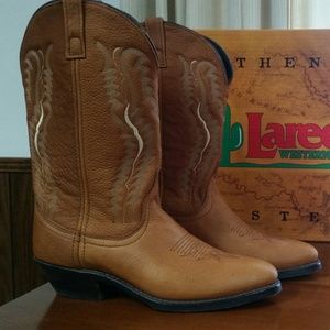 Ladies Laredo Walnut Deertan Cowboy Boots Size 8.5